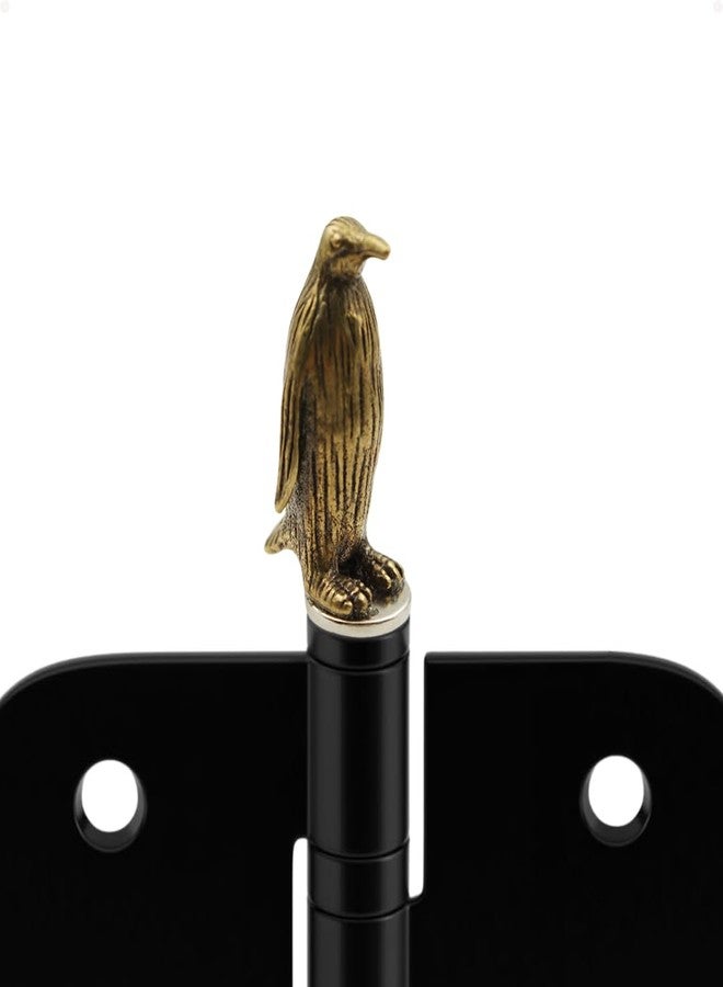 Wallertree Brass Penguin Hinge Heads Decorative Topper - Magnetic Hinge Head Toppers - Vintage Animal Door Hinge Head Home Decoration - Image 1